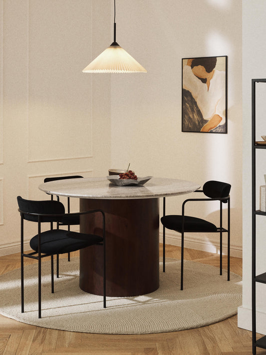 Lux Abby Round Dining Table, Ø 120 cm, in Marble