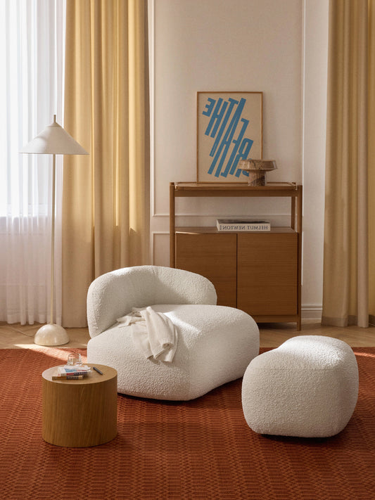 Lux Alba Lounge Armchair in Bouclé