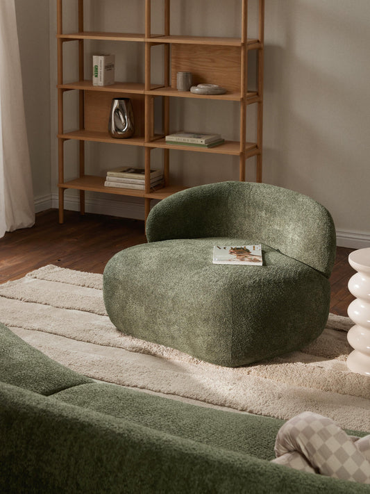 Lux Alba Lounge Armchair in Teddy Bouclé