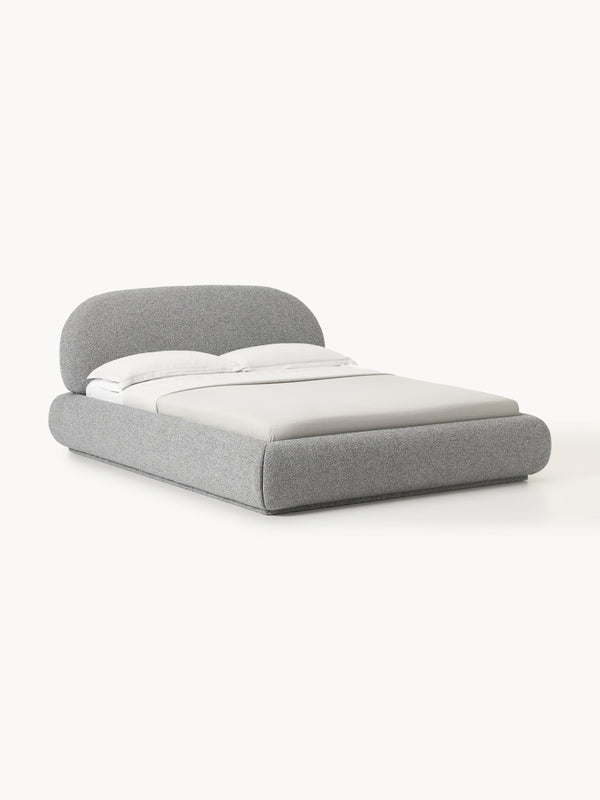 Lux Alba Upholstered Bouclé Bed with Storage