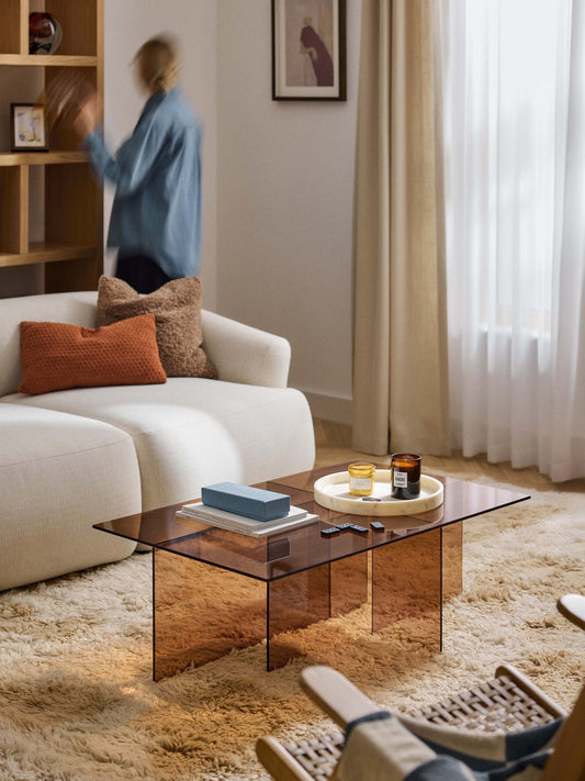 Lux Anouk Coffee Table in Glass (W 102 cm)