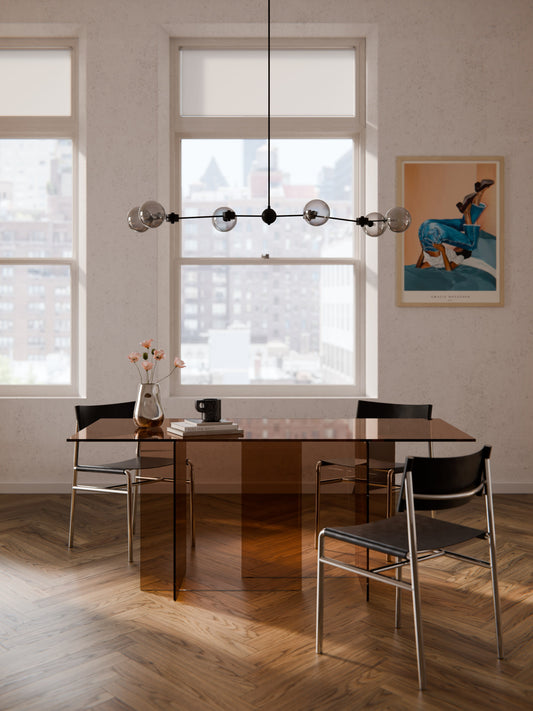 Lux Anouk Dining Table Made from Glass, 180 x 90 cm