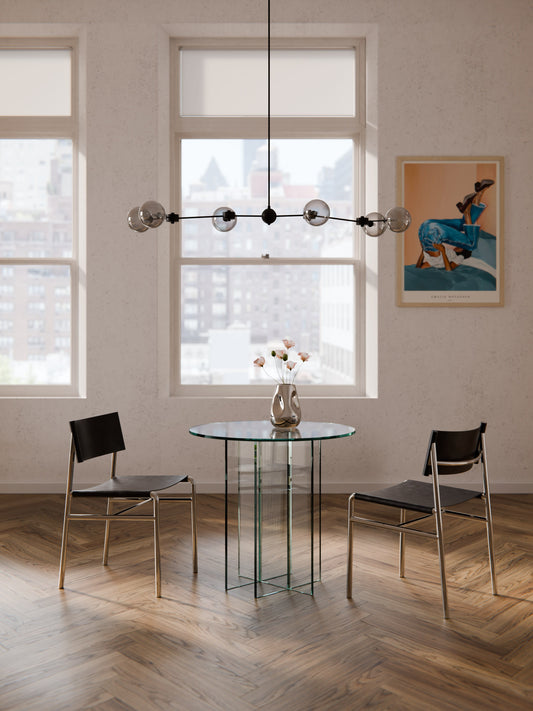 Lux Anouk Round Dining Table Made of Glass, in Various Sizes