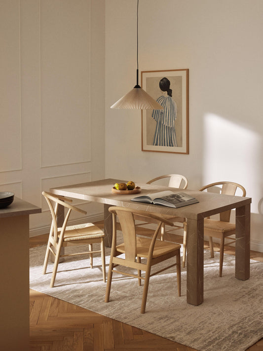 Lux Carl Marble-Look Dining Table, Measuring 180 x 90 cm