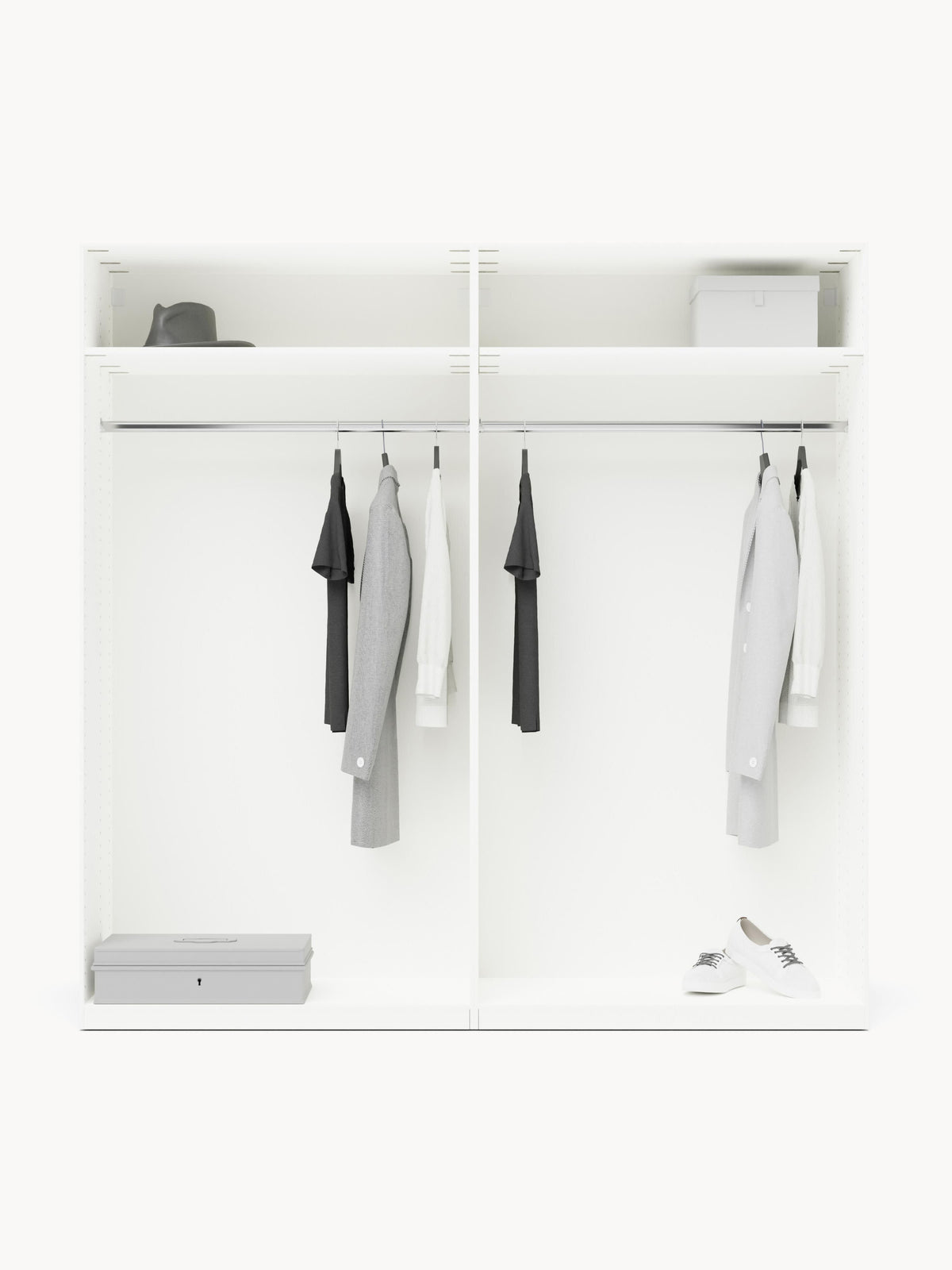 Lux Charlotte Modular Hinged-Door Wardrobe in Various Sizes, 200 cm Wide