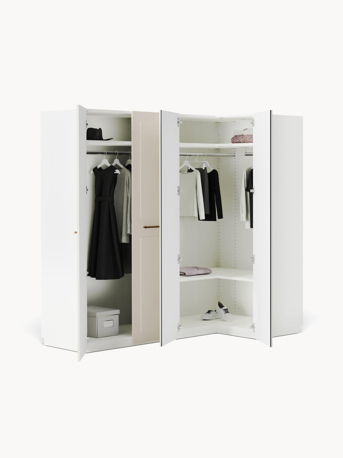 Lux Charlotte Modular Wardrobe for Corners, in Various Sizes, 215 cm Wide