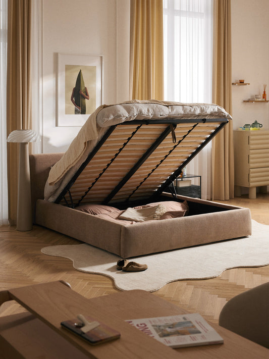 Lux Cloud Storage Bed with Upholstery