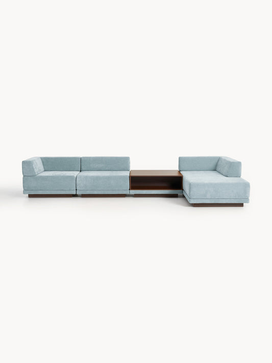 Lux Colin Modular Corner Couch (4-Seater) with Coffee Table