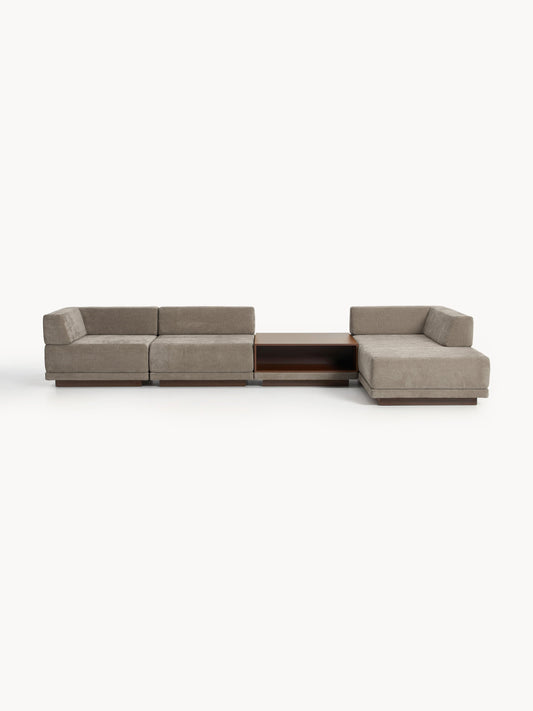 Lux Colin Modular Corner Couch (4-Seater) with Coffee Table
