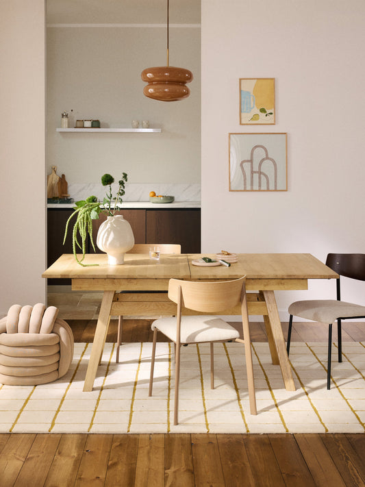 Lux Ethan Extendable Dining Table, Measuring 180 - 220 x 100 cm