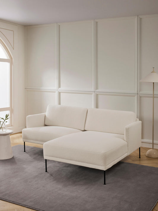 Lux Fluente Small Corner Couch in Teddy Fabric