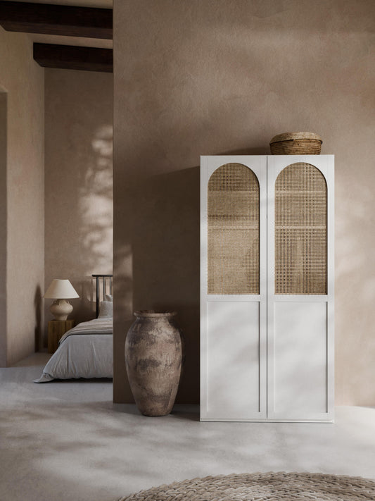 Lux Jeanne Modular Hinged-Door Wardrobe in Various Sizes, 100 cm Wide