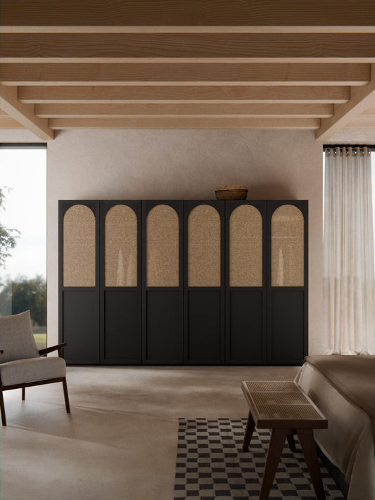 Lux Jeanne Modular Hinged-Door Wardrobe in Various Sizes, 300 cm Wide
