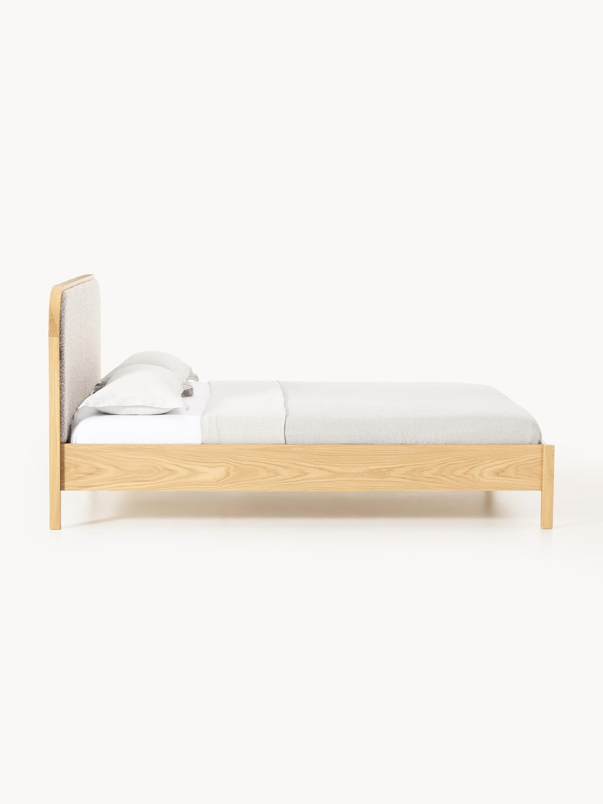 Lux Jones Timber Bed with Bouclé Headboard