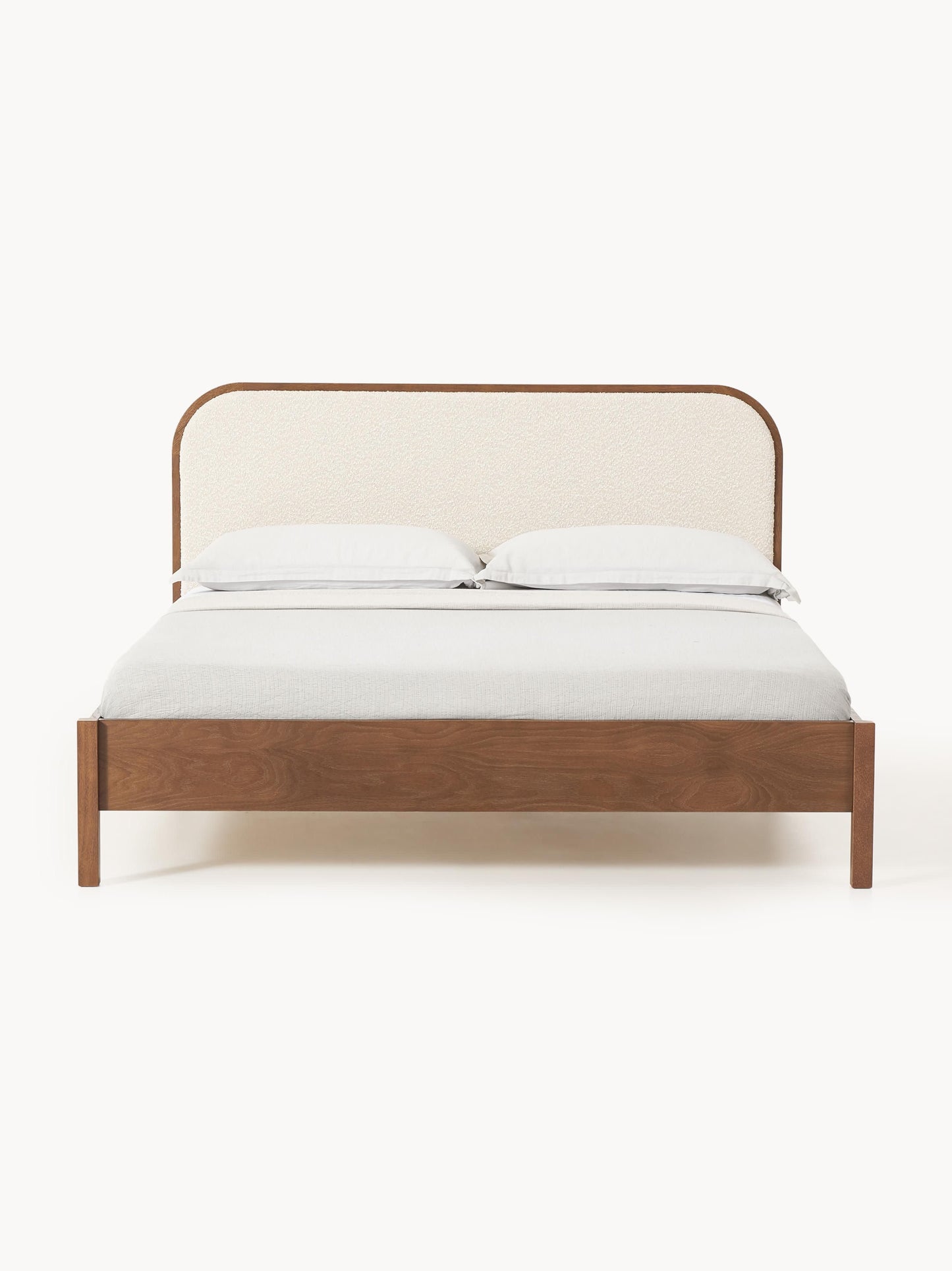 Lux Jones Timber Bed with Bouclé Headboard
