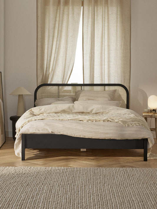 Lux Jones Timber Bed with Vienna Cane Headboard