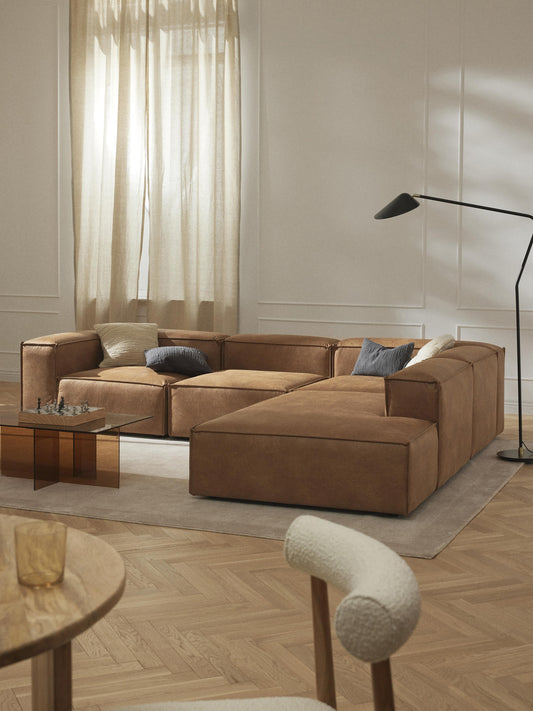 Lux Lennon Leather Ottoman Unit
