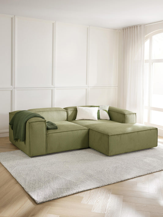 Lux Lennon Modular Corduroy Corner Couch (2-Seater)