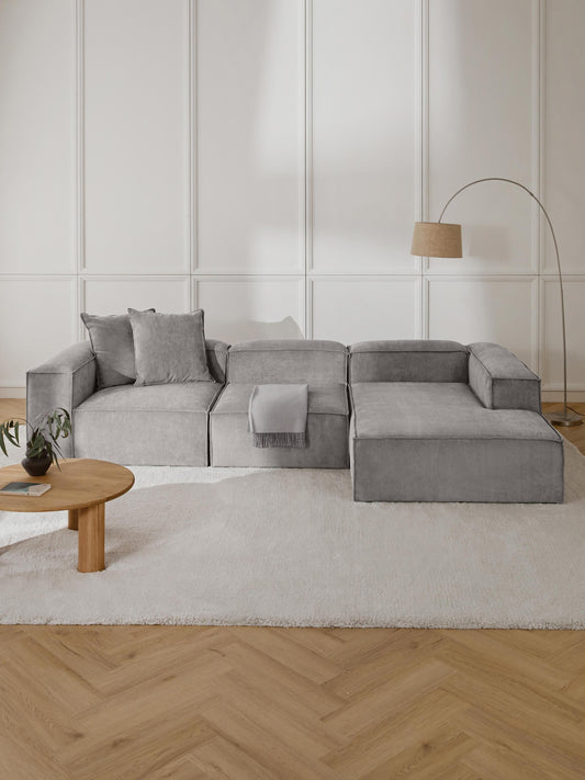 Lux Lennon Modular Corduroy Corner Couch (4-Seater)
