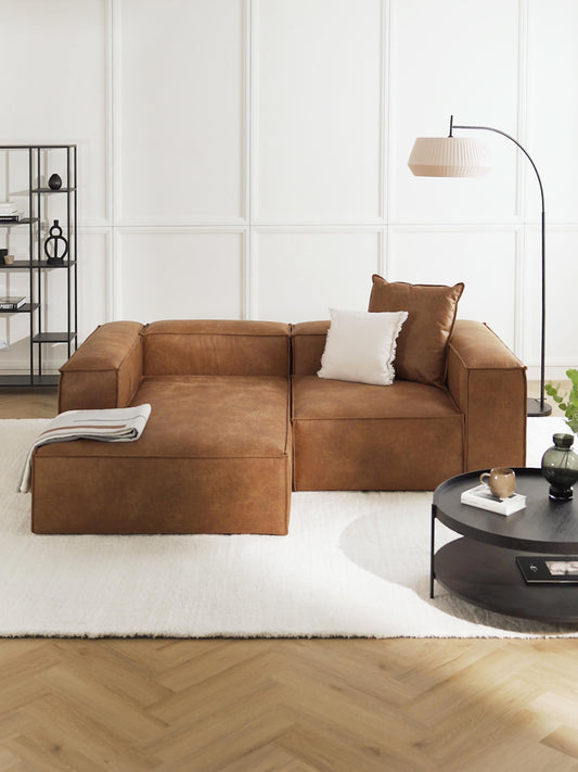 Lux Lennon Modular Leather Corner Couch (2-Seater)