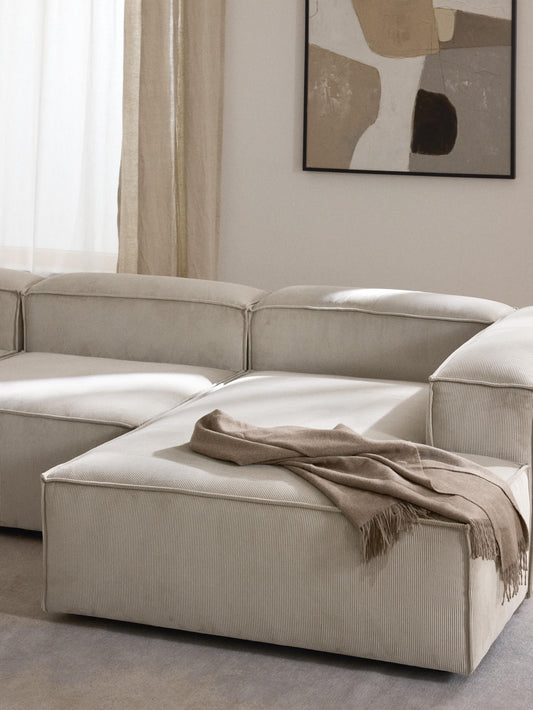 Lux Lennon Ottoman Corner Unit in Corduroy