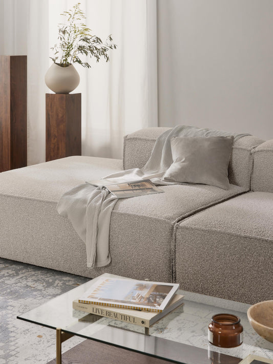 Lux Lennon Ottoman Unit in Bouclé