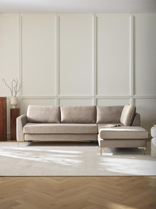 Lux Luna Velvet Sofa Bed with Mattress (3-Seater)