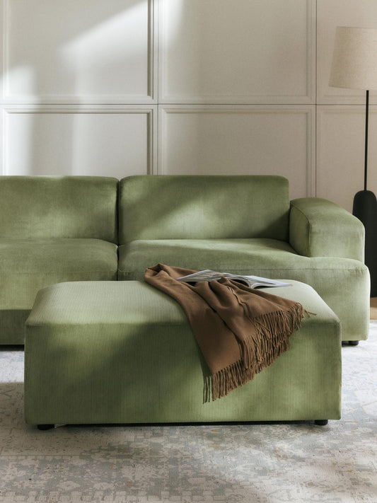 Lux Melva XL Ottoman, Corduroy, W 116 x D 72 cm