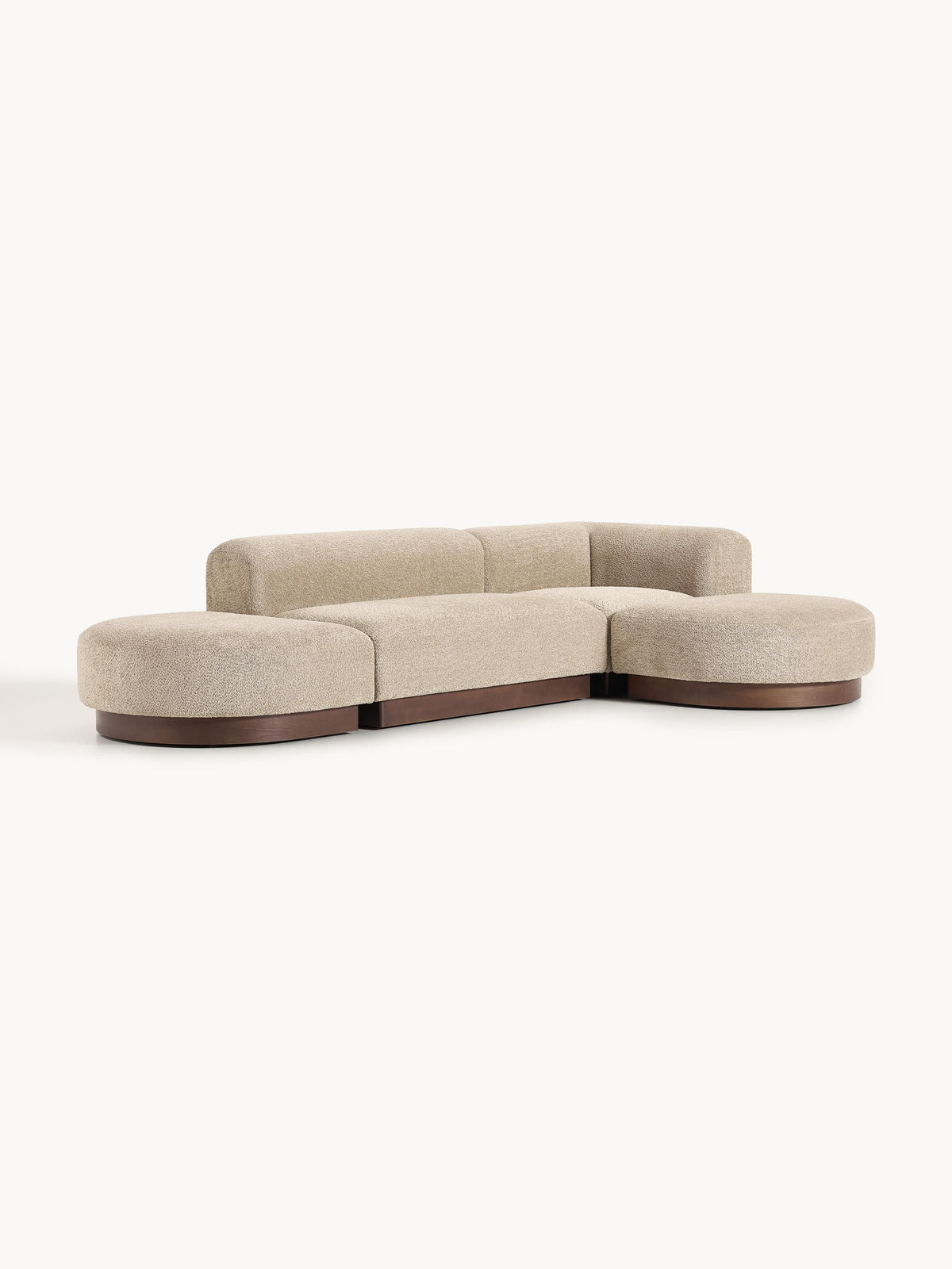 Lux Natalie Modular Corner Couch in Teddy Bouclé