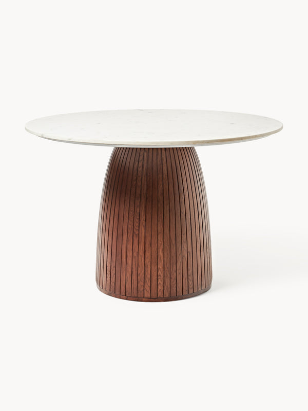 Lux Nelly Dining Table with Marble Tabletop, Round Shape, Ø 115 cm
