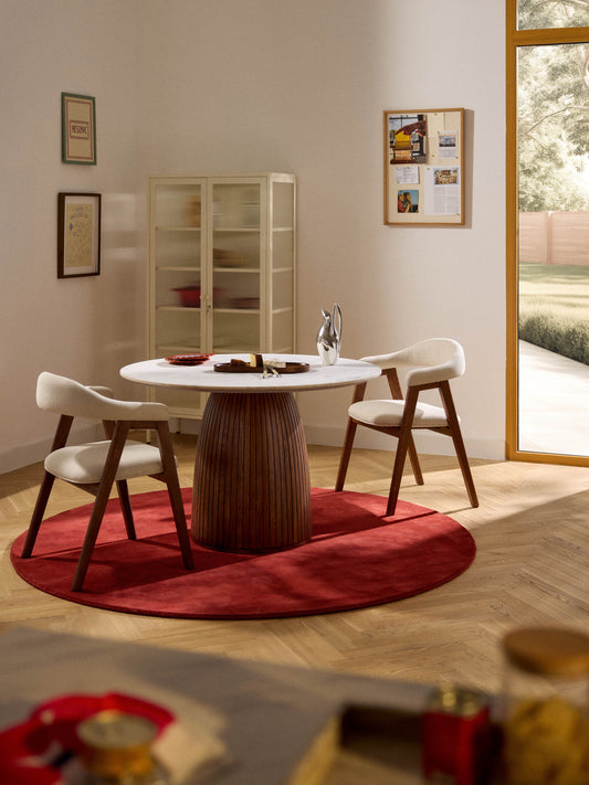 Lux Nelly Dining Table with Marble Tabletop, Round Shape, Ø 115 cm