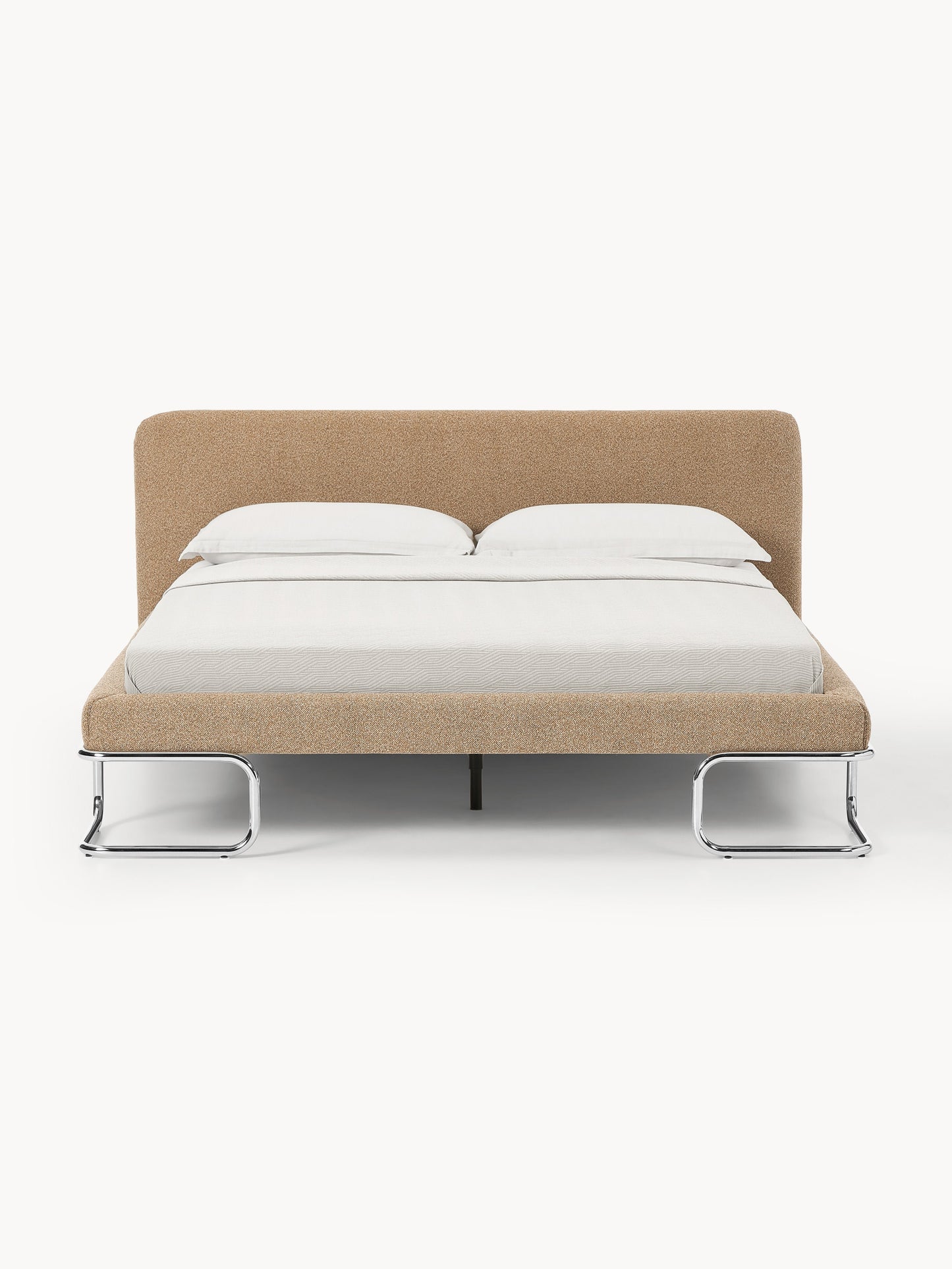 Lux Olina Bouclé Bed on Metal Legs, Upholstered