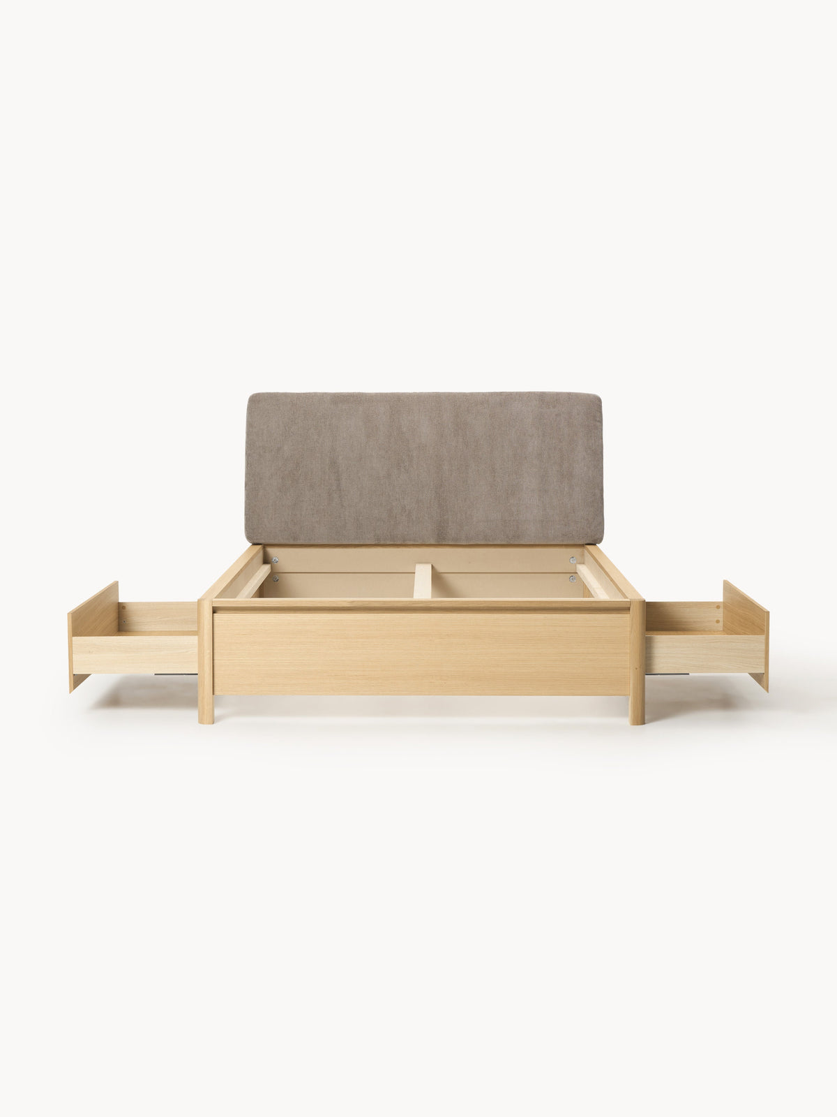 Lux Santiago Timber Bed with Upholstered Headboard and Drawers