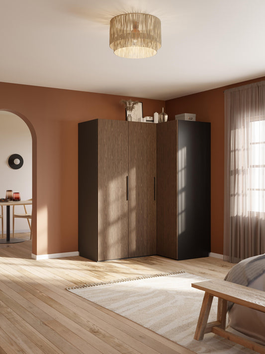Lux Simone Modular Wardrobe for Corners, in Various Sizes, 165 cm Wide