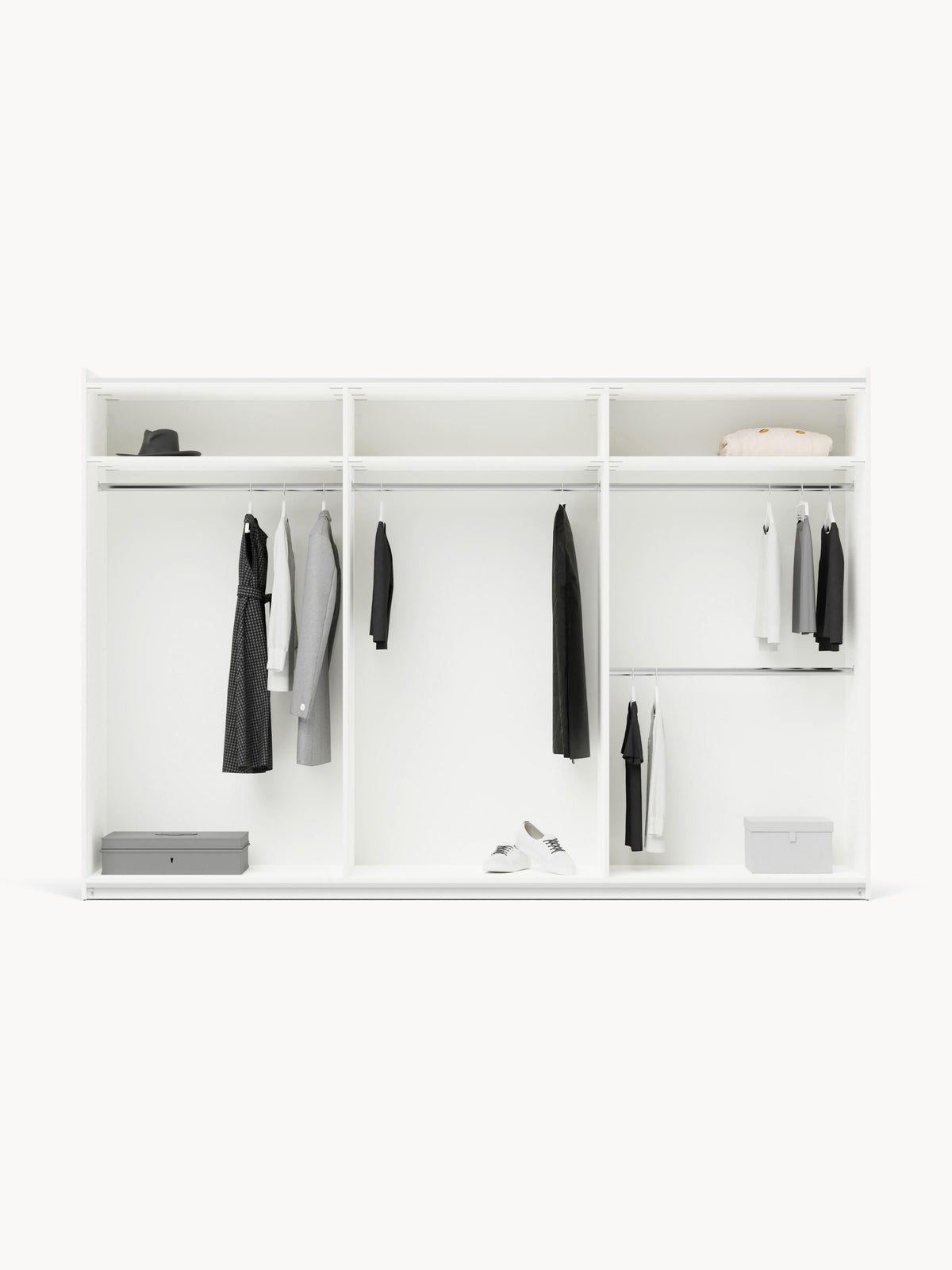 Lux Simone Modular Wardrobe with Sliding Doors, in Various Sizes, 300 cm Wide
