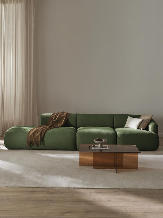 Lux Sofia Modular Chaise Longue in Bouclé (2-Seater)