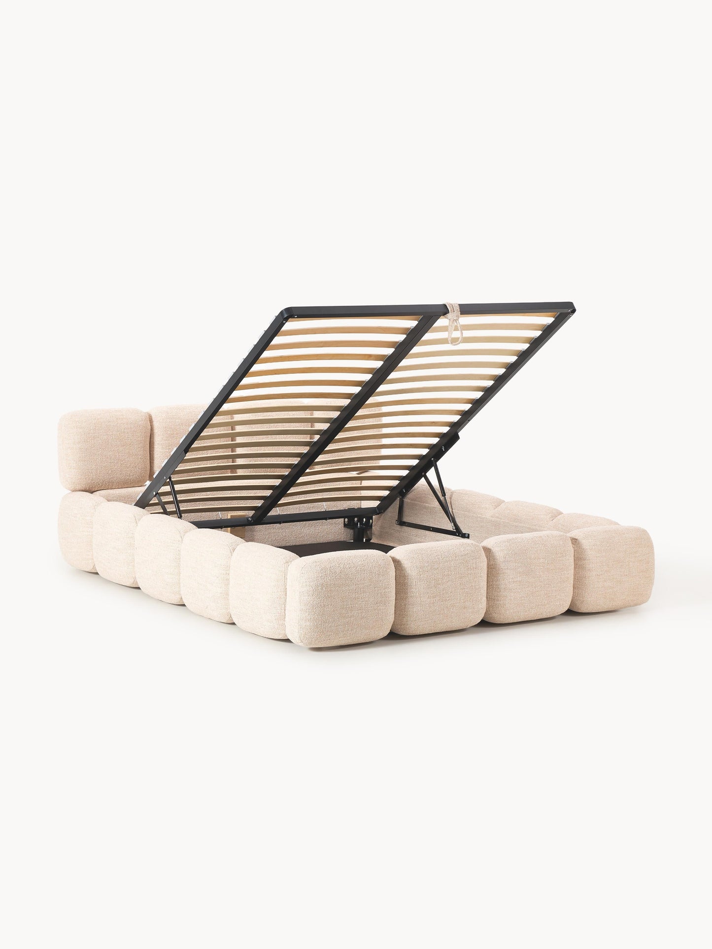 Lux Tayla Bouclé Bed with Storage, Upholstered