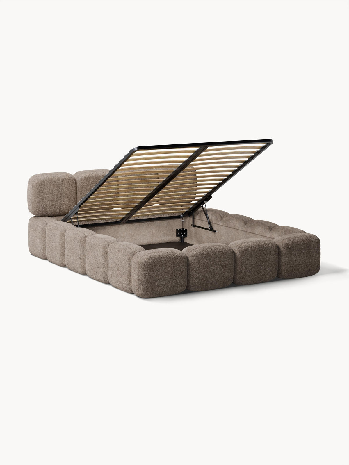 Lux Tayla Teddy Bouclé Bed with Storage, Upholstered