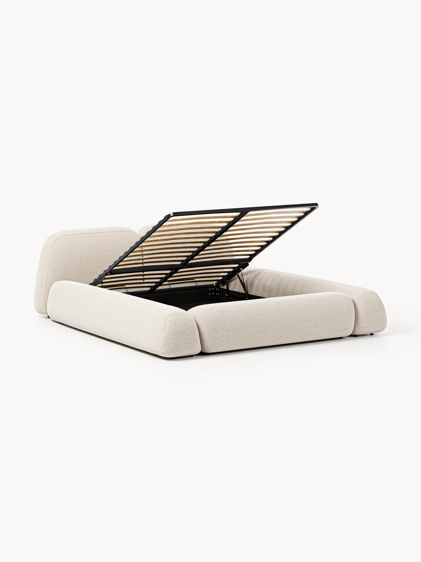 Lux Wolke Upholstered Bouclé Bed with Storage