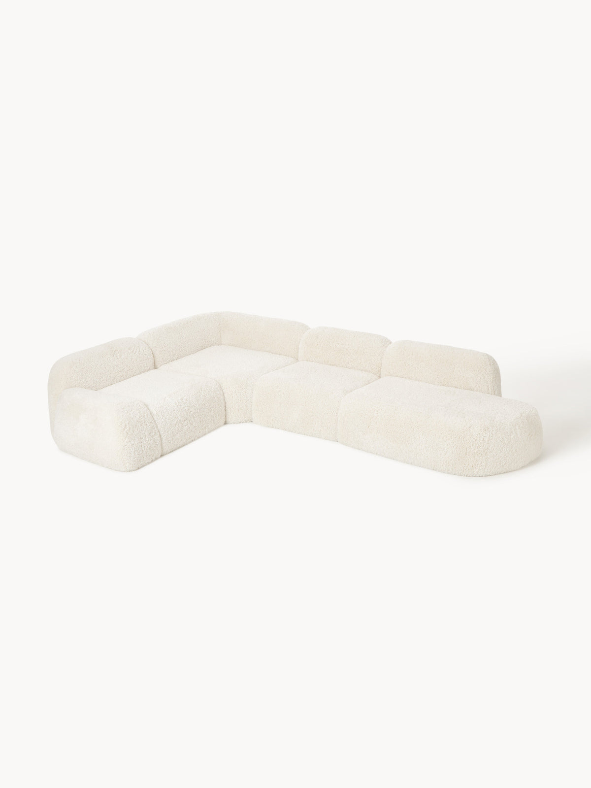 Lux Wolke XL Modular Teddy Corner Couch with Chaise Longue