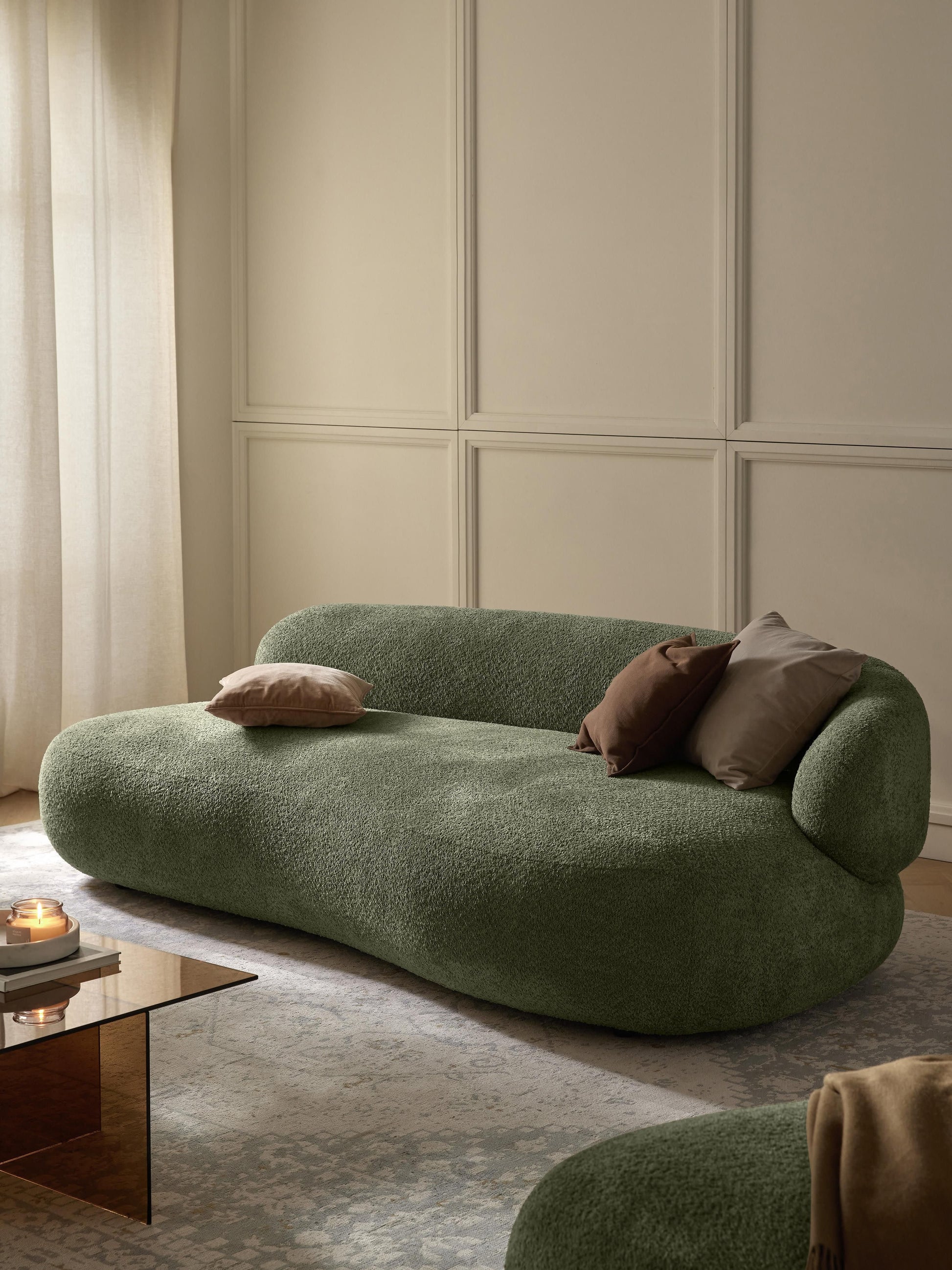 Lux Alba 3-Seater Couch in Teddy Bouclé