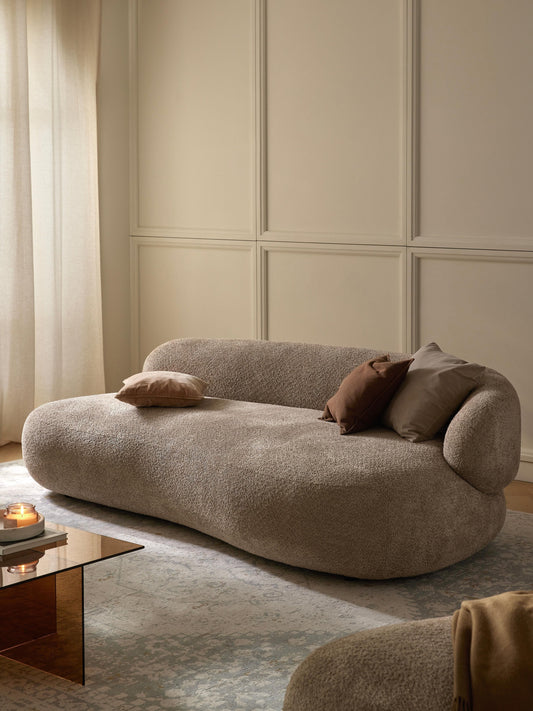Lux Alba 3-Seater Couch in Teddy Bouclé
