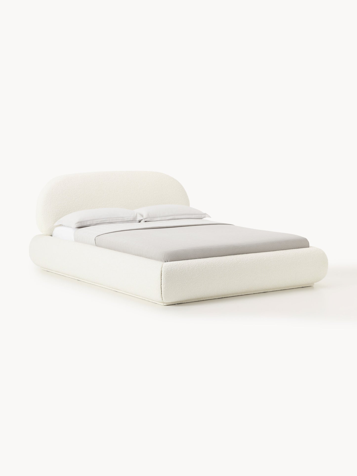 Lux Alba Bouclé Bed, Upholstered