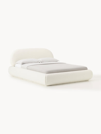 Lux Alba Bouclé Bed, Upholstered