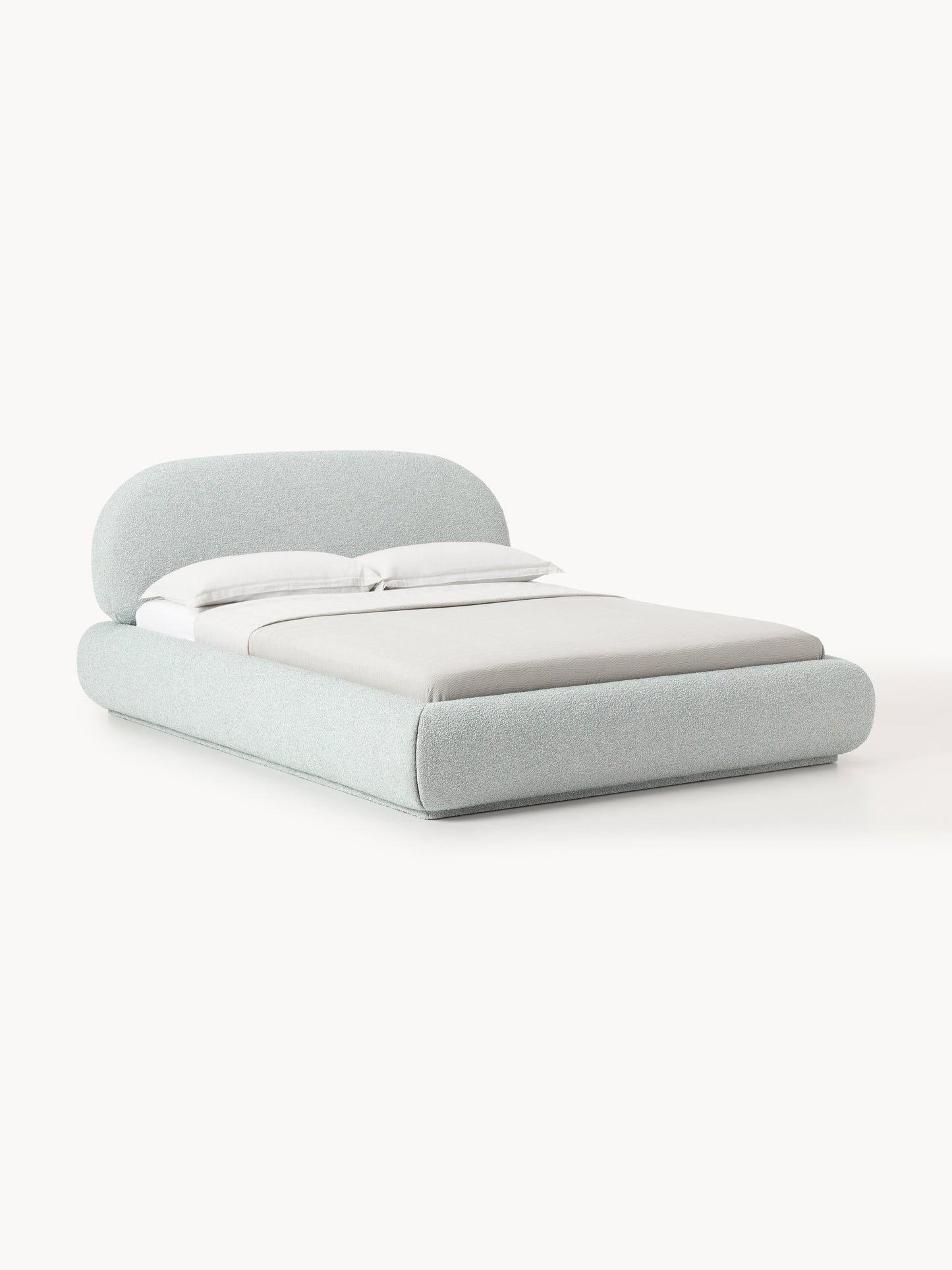 Lux Alba Bouclé Bed, Upholstered