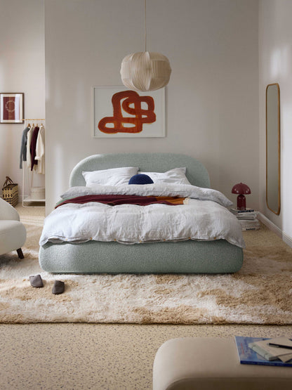 Lux Alba Bouclé Bed, Upholstered