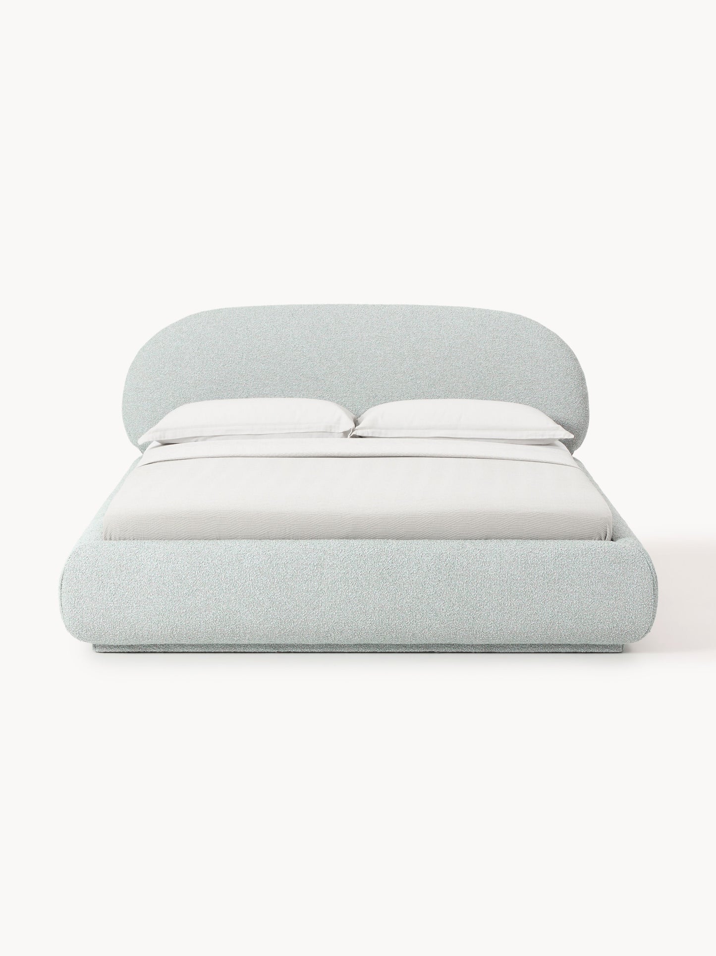 Lux Alba Bouclé Bed, Upholstered