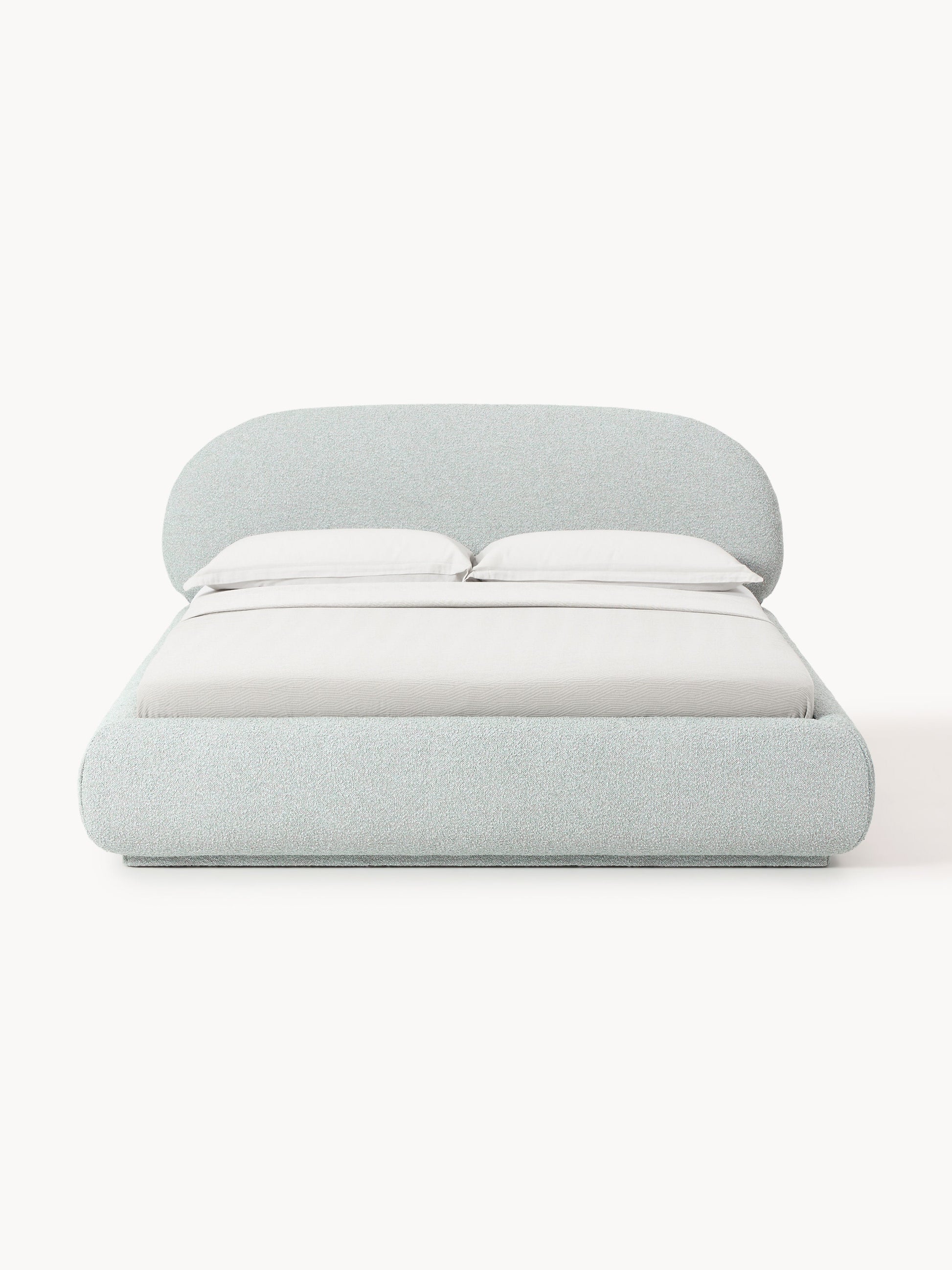 Lux Alba Bouclé Bed, Upholstered