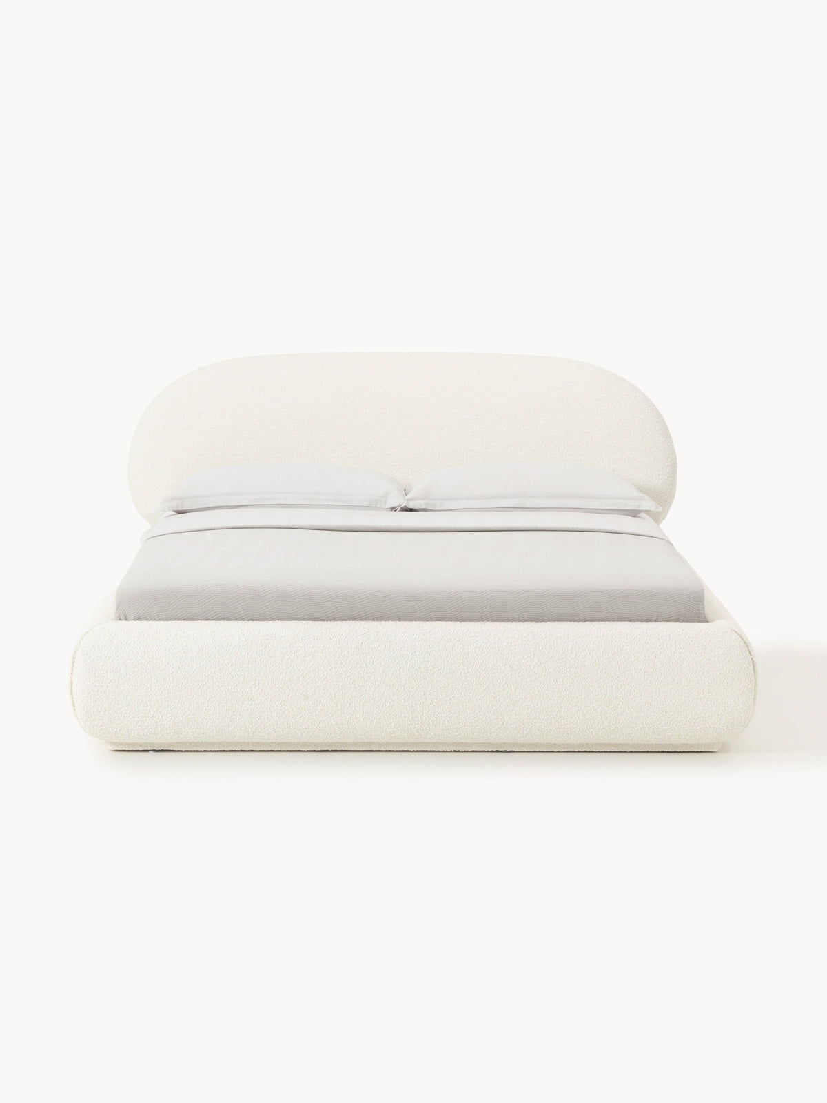 Lux Alba Bouclé Bed, Upholstered