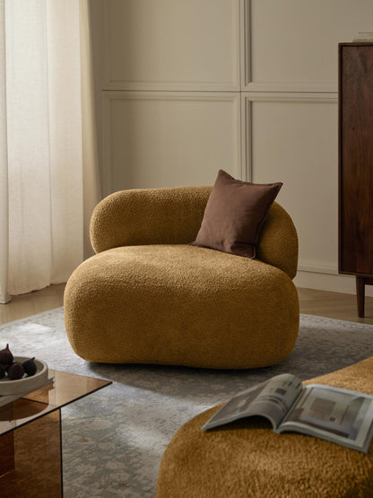 Lux Alba Lounge Armchair in Teddy Bouclé